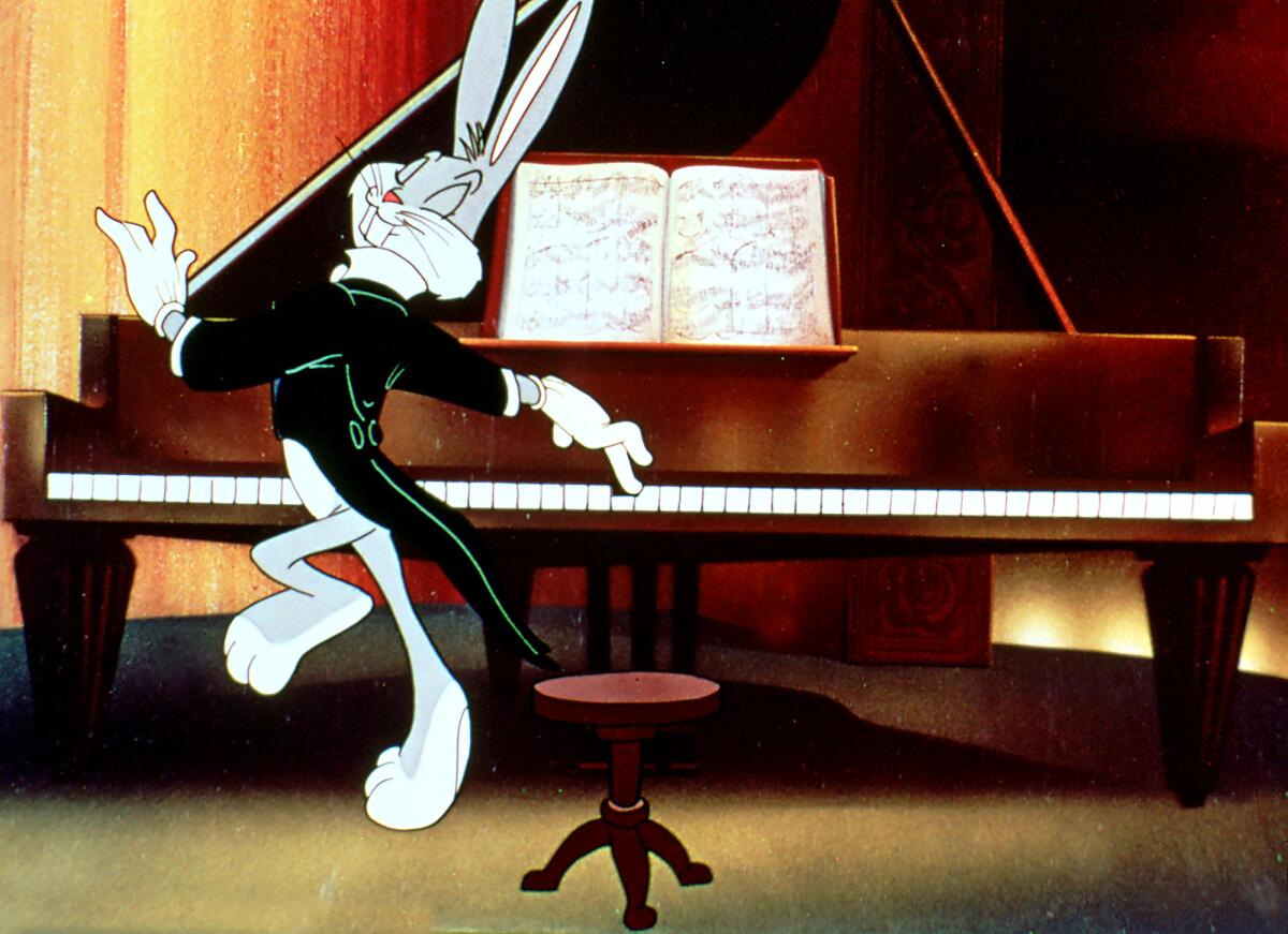 Bugs Bunny plays the piano