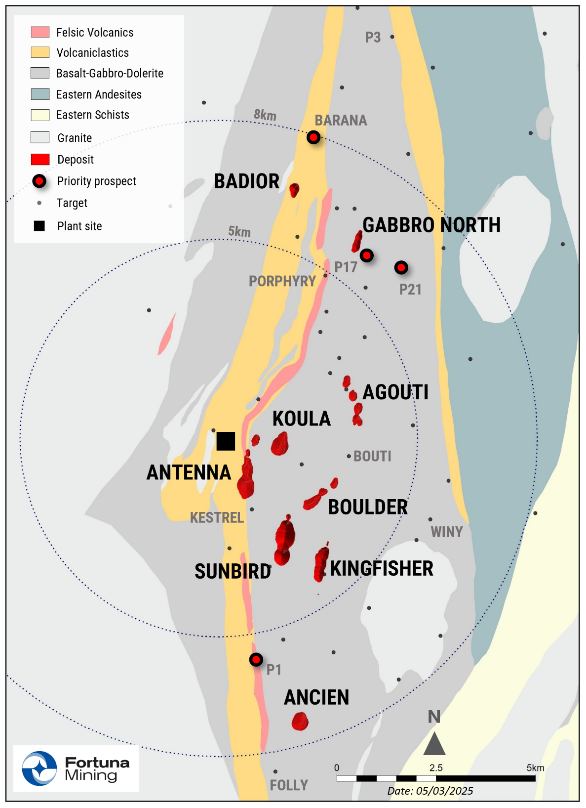 Séguéla Mine deposit locations