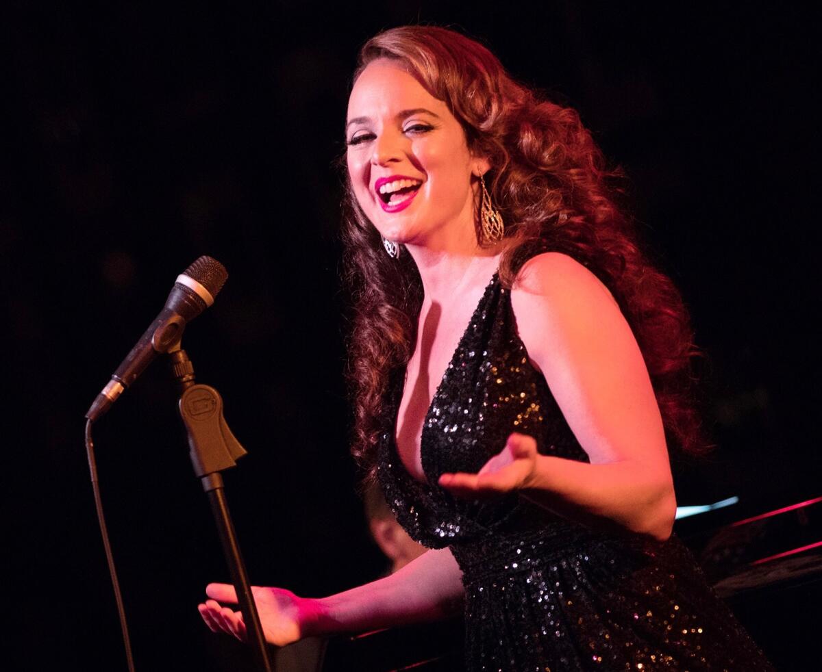 A cabaret singer performs