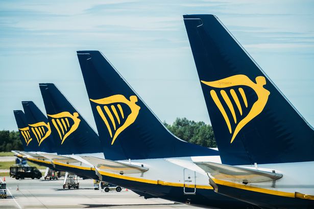 Line of Ryanair flights