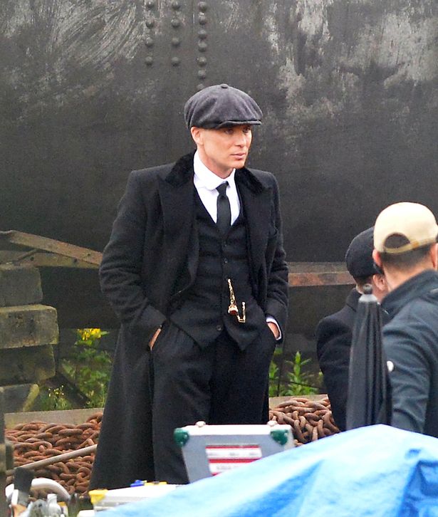 Cillian Murphy as Tommy Shelby filming for Peaky Blinders at the Black Country Living Museum