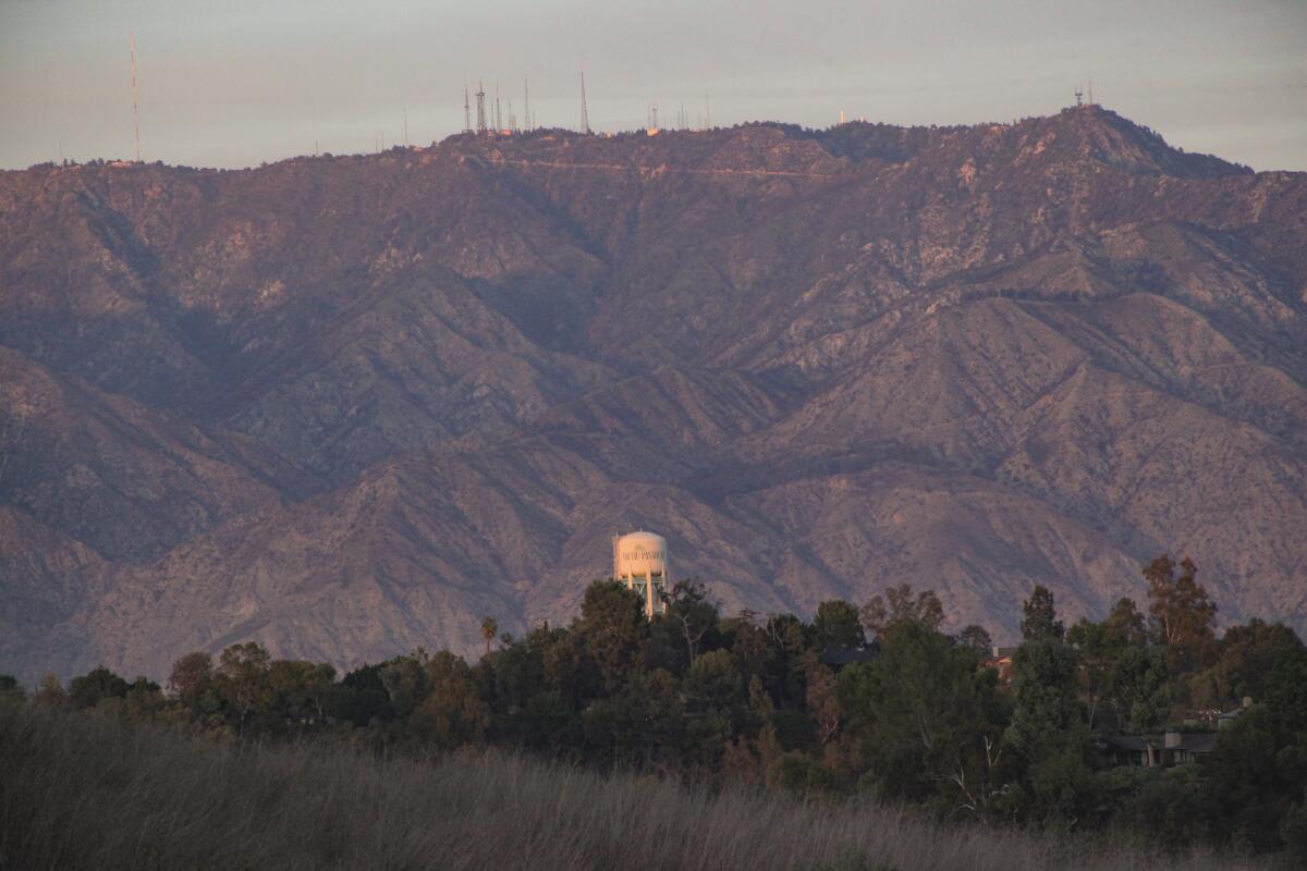 Mt. Wilson is visible from the Elephant Hill Open Space in El Sereno.