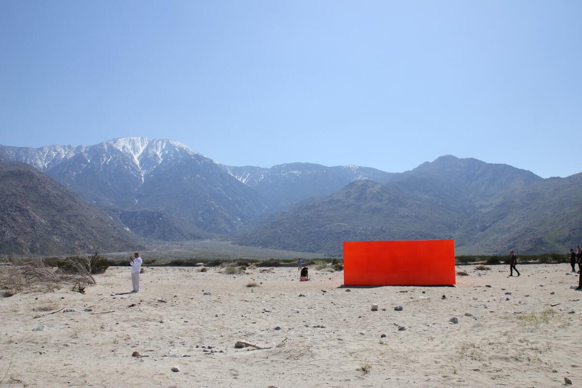 "Specter," a sculptural installation for Desert X by L.A. artist Sterling Ruby, just outside Palm Springs in 2019.