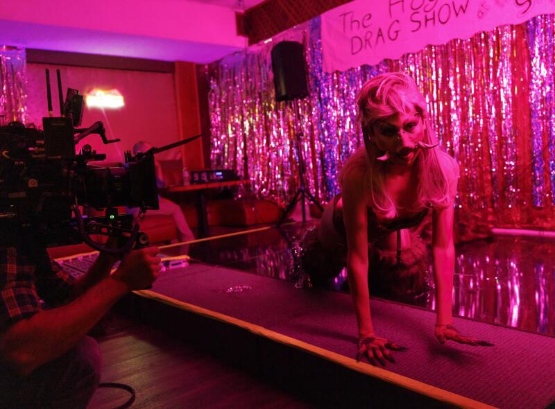 Christian Zamudio performs during a drag show scene.
