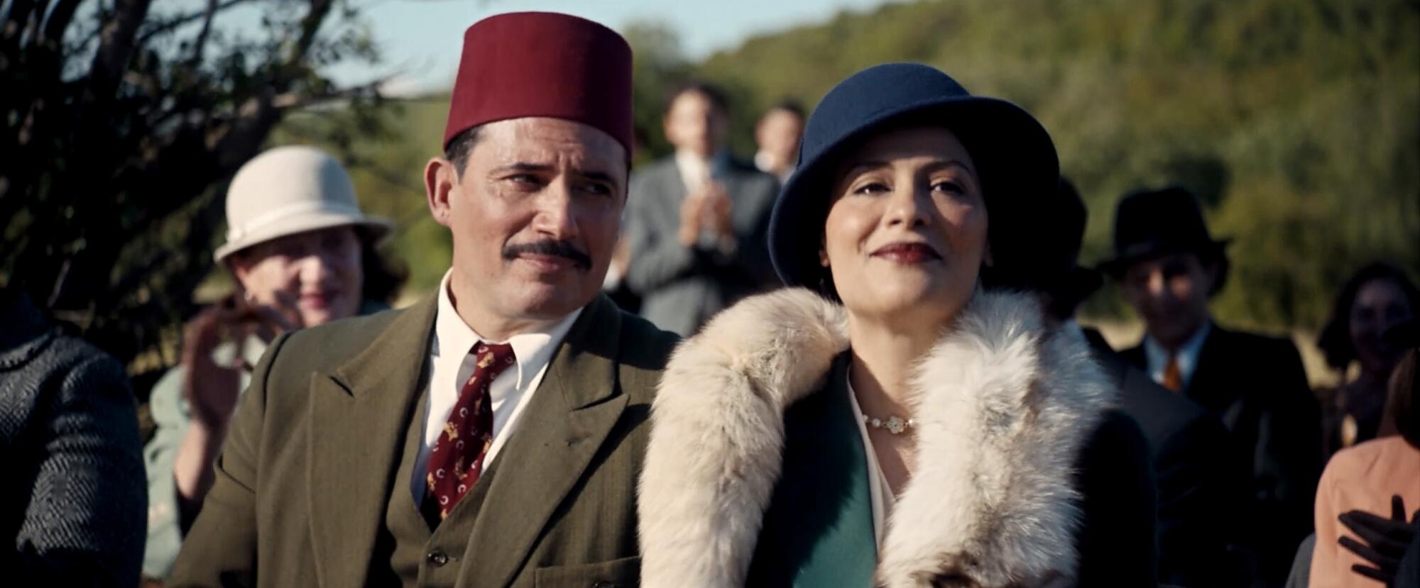 Dhafer L’Abidine and Yasmine Al Massri in "Palestine 36."