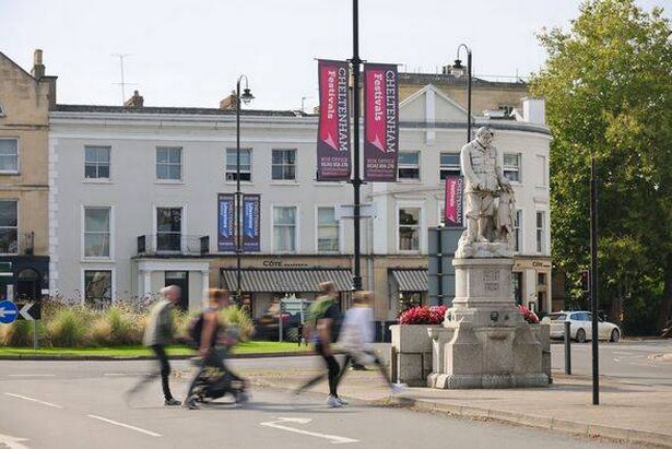 Busy town centre of Cheltenham