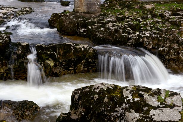 Pictured is the waterfalls at the beauty spot in the village of Linton Falls on the outskirts of Grassington.