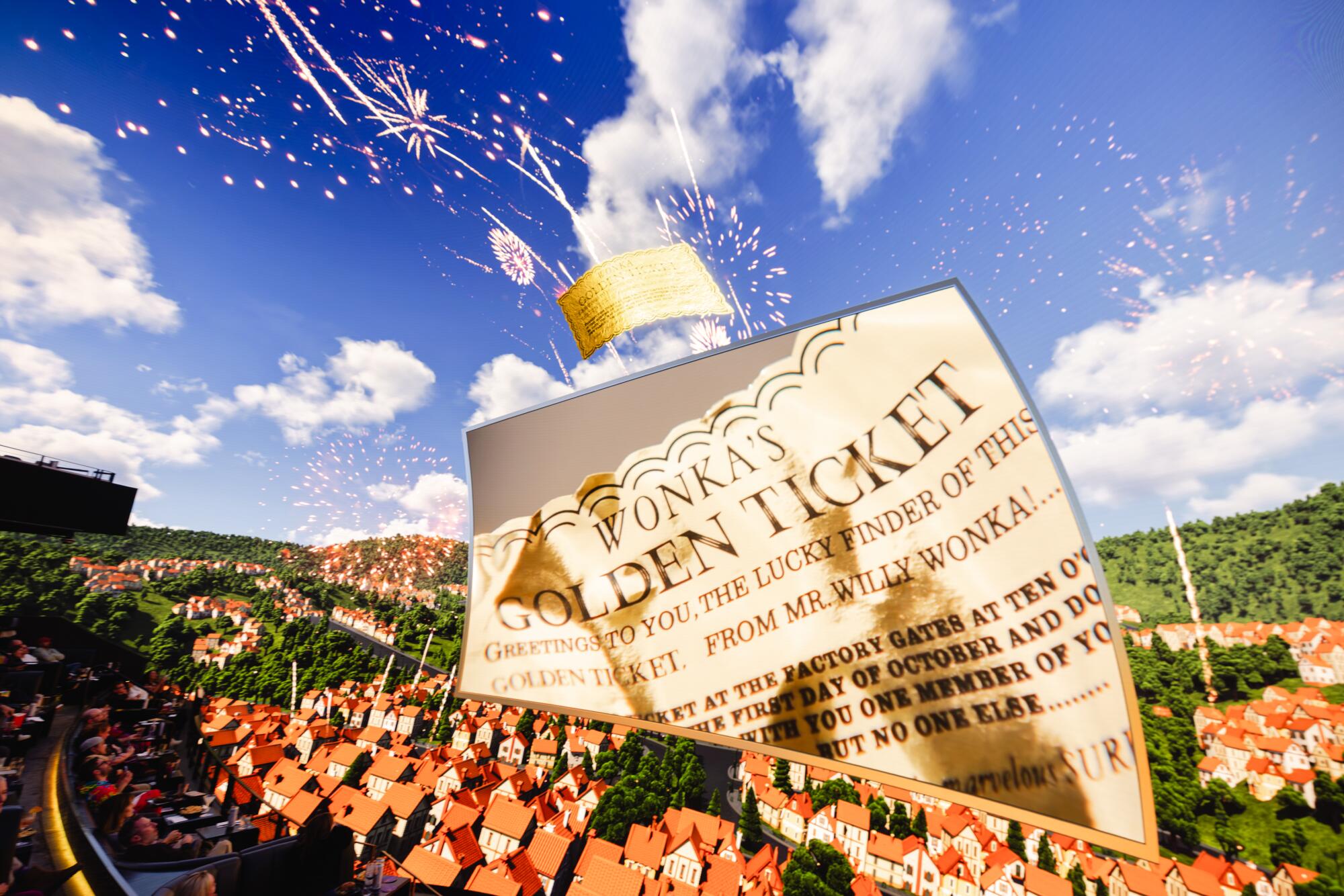 A screen within a screen -- a movie surrounded by animations. 