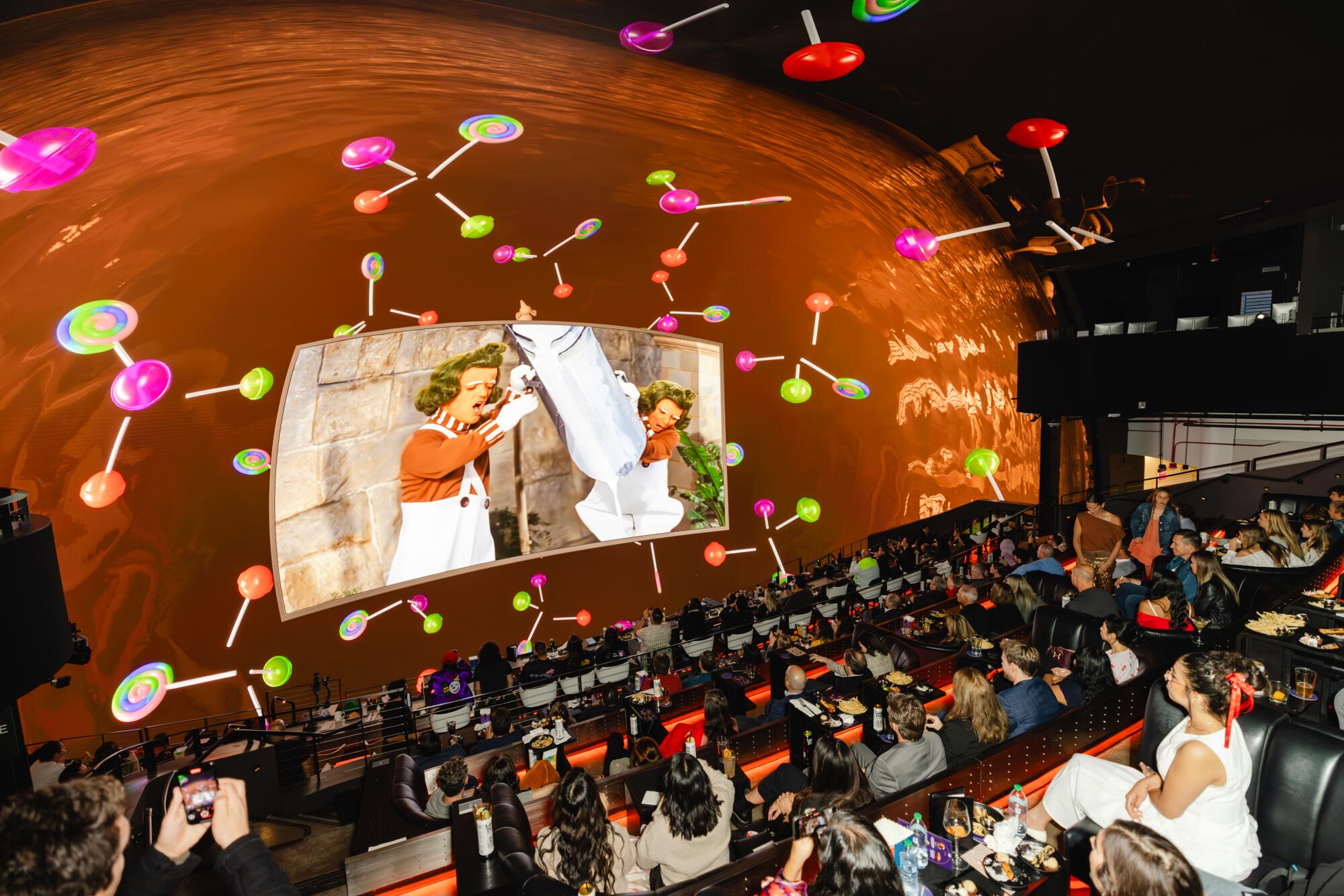 A whimsical scene featuring the Oompa Loompas.