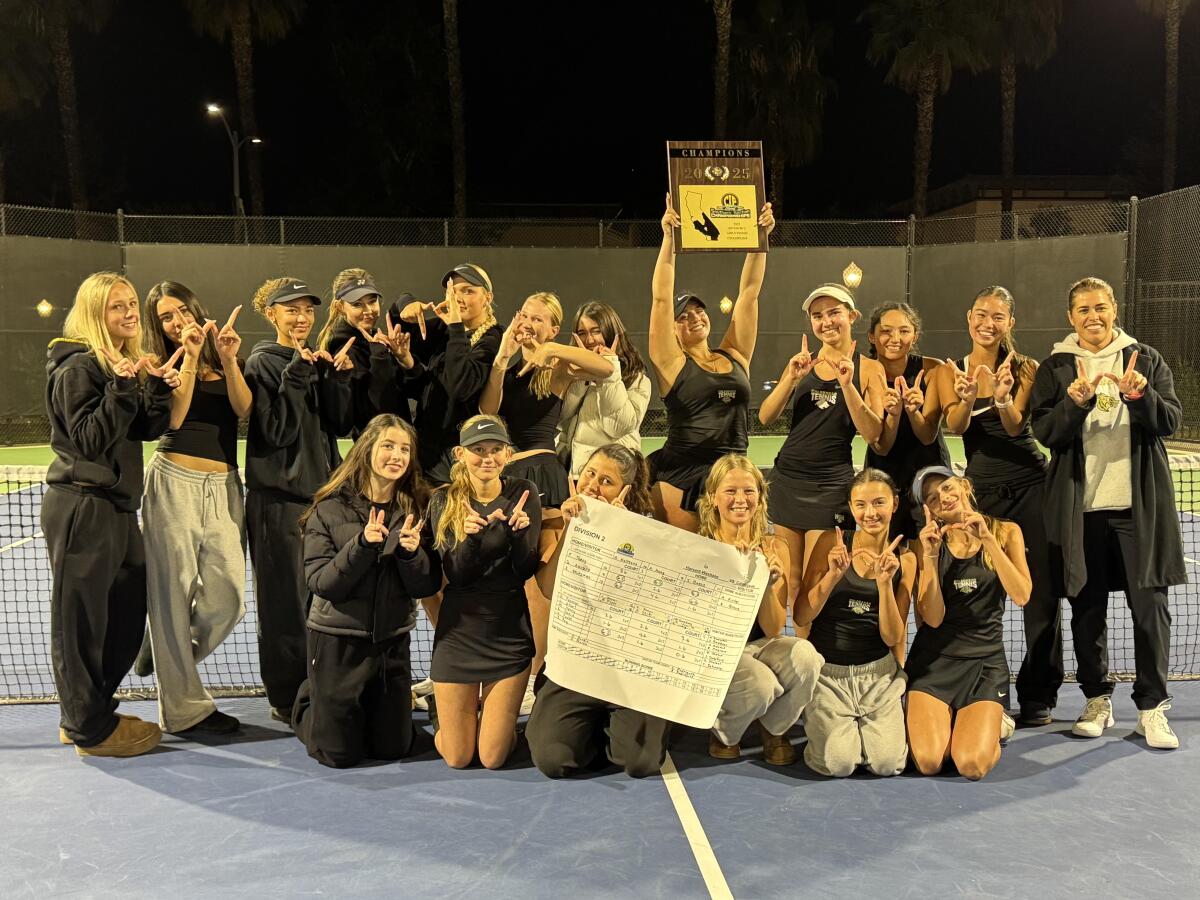The Calabasas High girls tennis team won the Southern Section Division 2 championship.