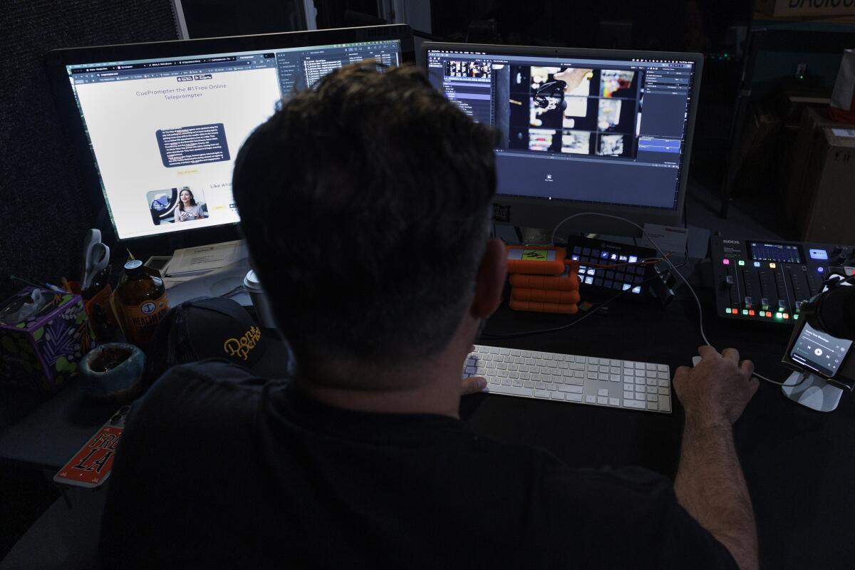 L.A. Taco staffer Memo Torres edits video clips from daily ICE raids