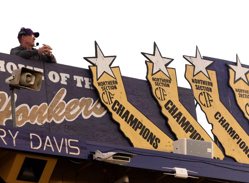 The press box at Willows High School's football field