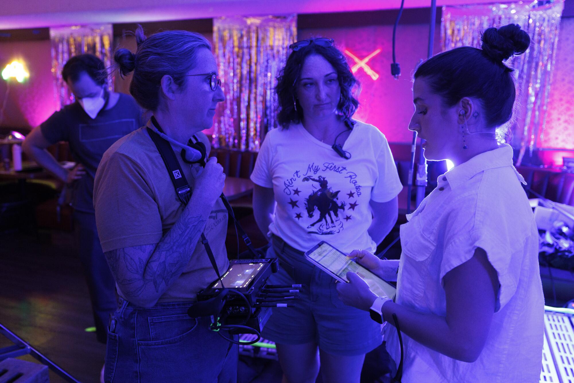 From left to right, Katherine Craft, producer Shelby Hadden and assistant director CJ Palmisano