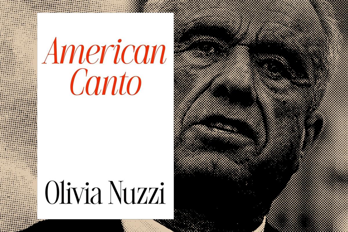 photo illustration of book cover "American Canto" by Olivia Nuzzi over a halftone photo of RFK jr.