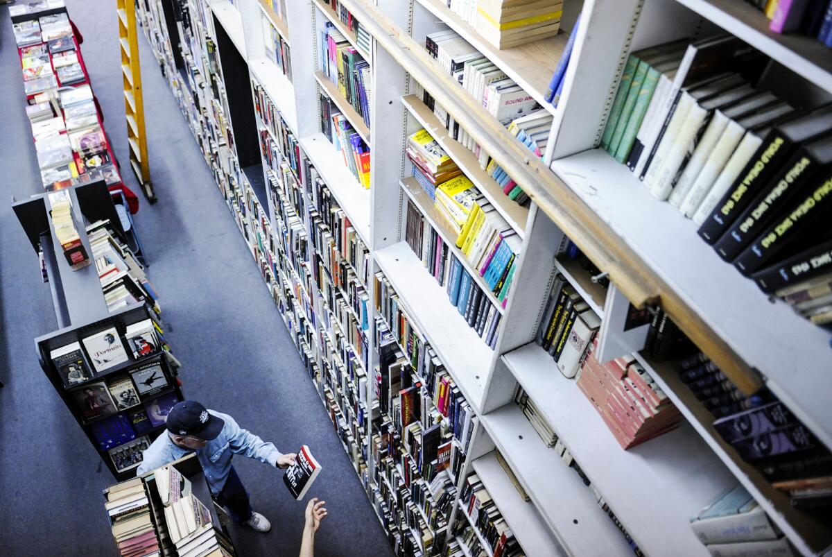 A sea of books cover the walls inside Larry Edmunds Bookshop in Hollywood 