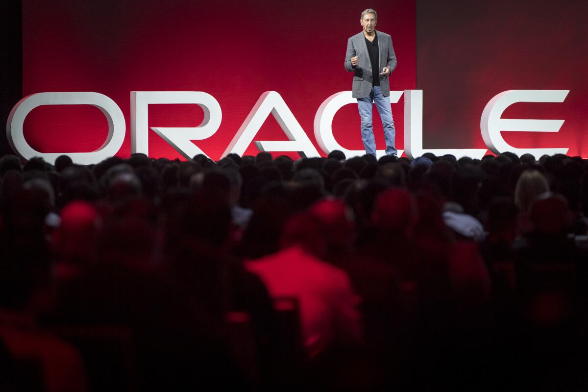 Larry Ellison at the Oracle OpenWorld 2018 conference in San Francisco.