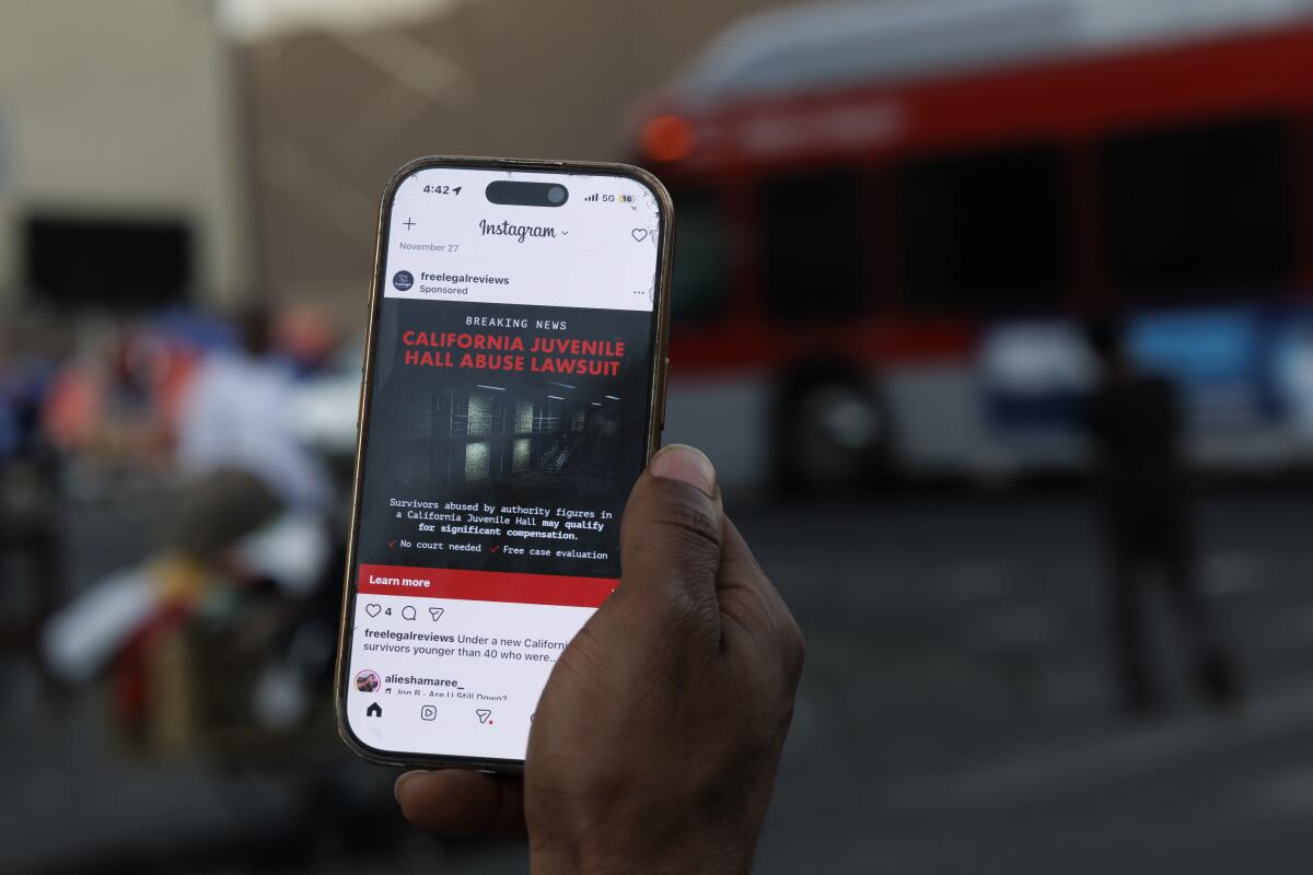 juvenile hall lawsuit ad on phone