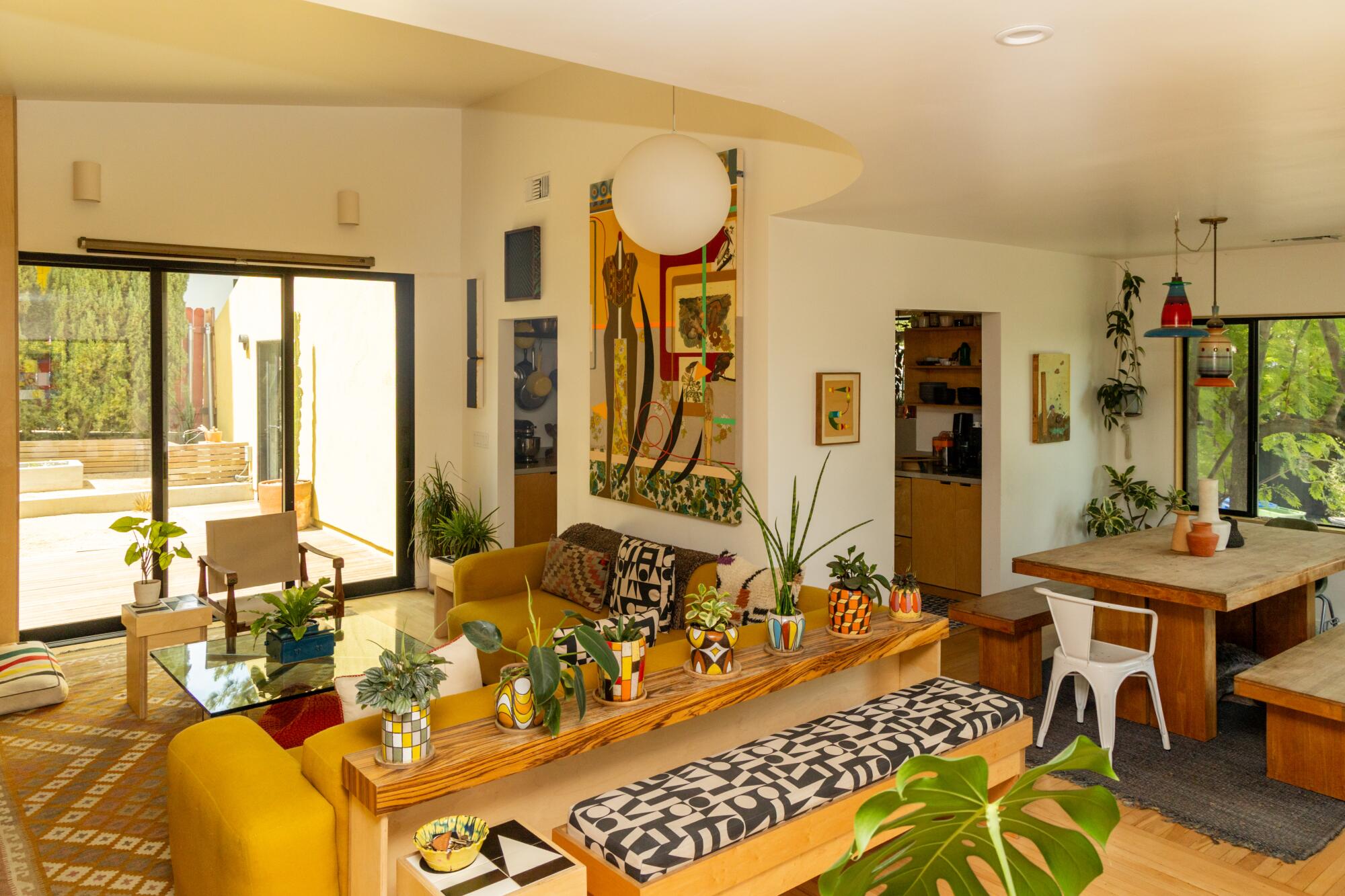 Antonio Adriano Puleo's decorative living room at his Glassell Park home.