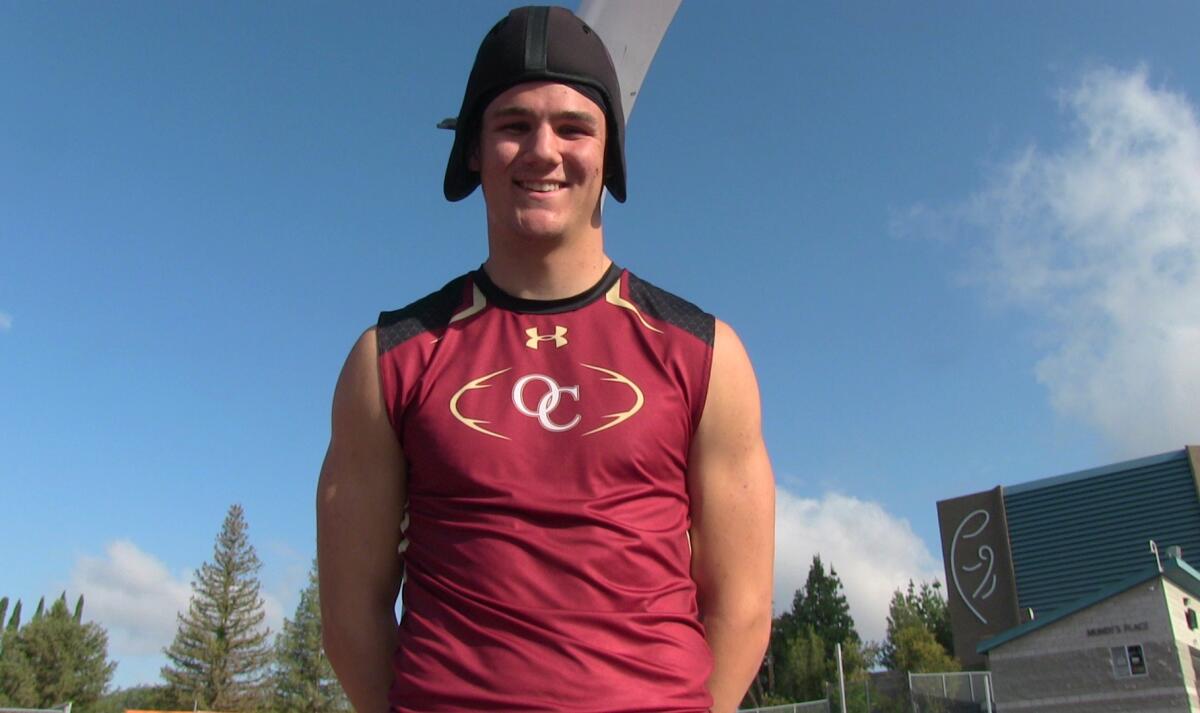 Oaks Christian tight end Colby Parkinson during his playing days with the Lions.