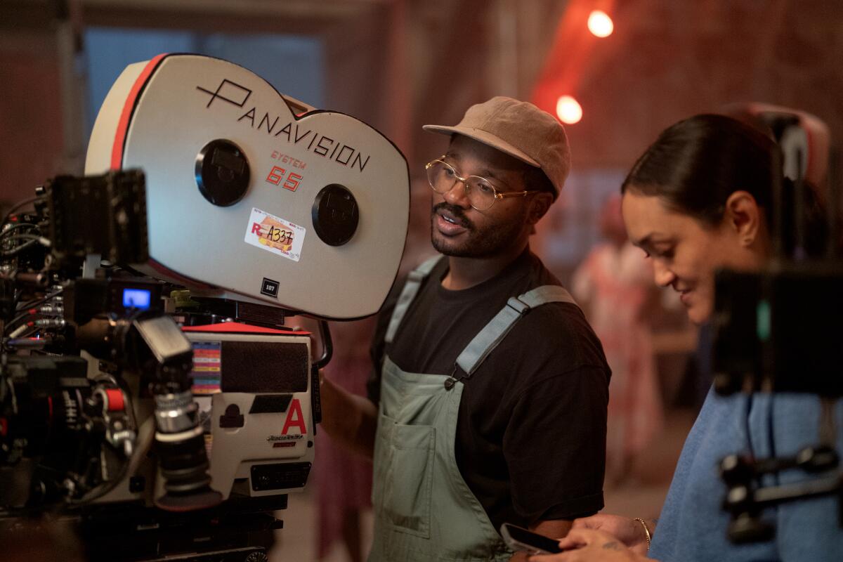 RYAN COOGLER and AUTUMN DURALD ARKAPAW COOGLER on the set of "SINNERS."