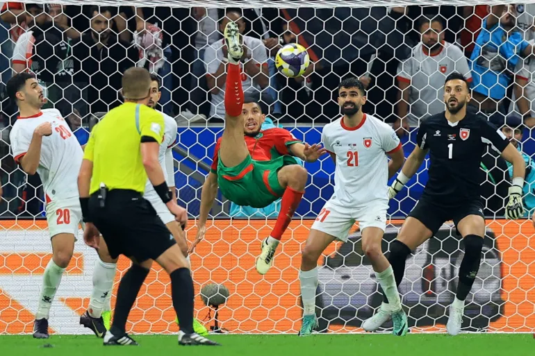 Morocco's Marwane Saadane shoots at goal