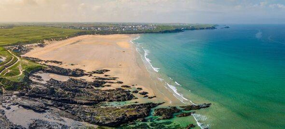 Vast sandy Fistral Beach in Newquay