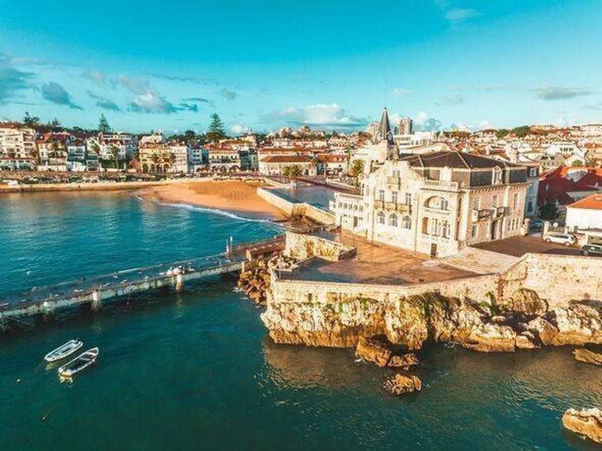 Drone view of Beach, Cascais, Portugal