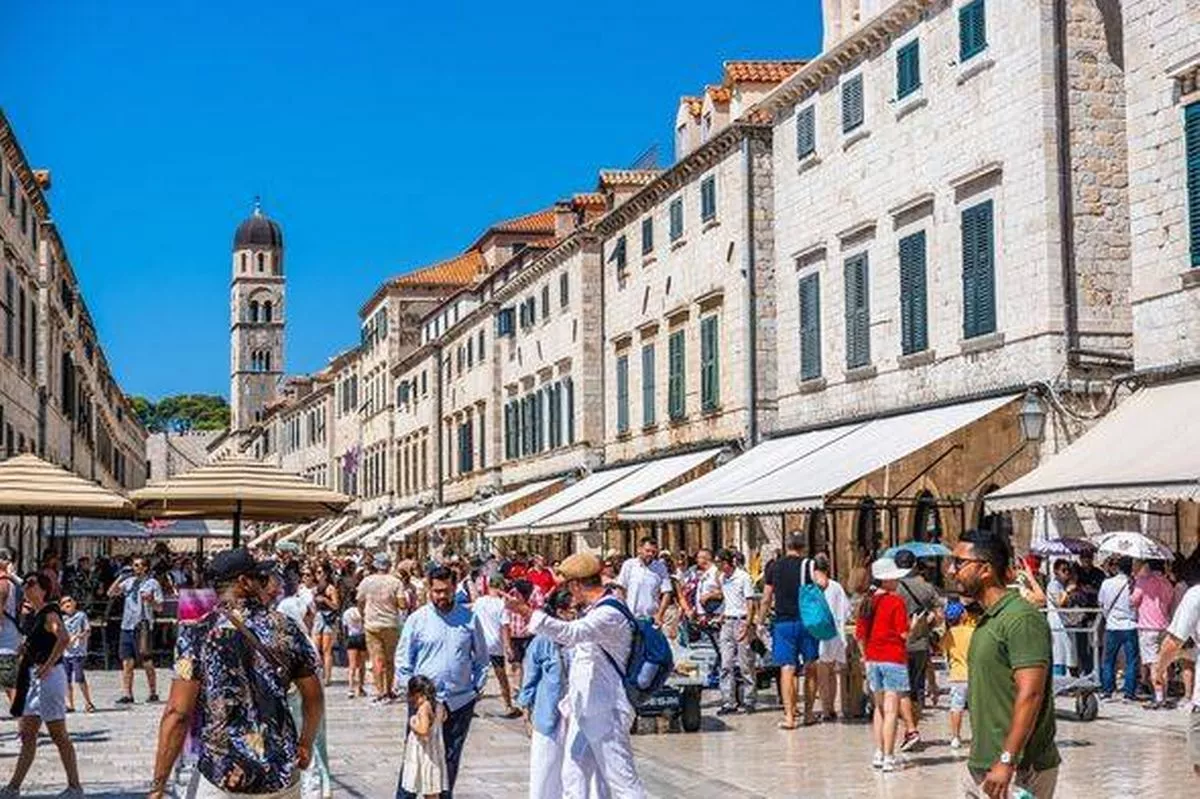 Bustling Stradun Street in Dubrovnik Old Town, Dubrovnik, Croatia