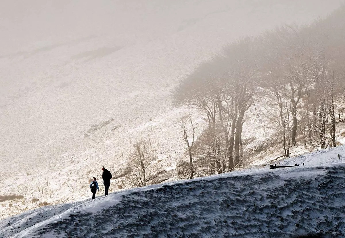 A snowy scene at Mam Tor, near Castleton