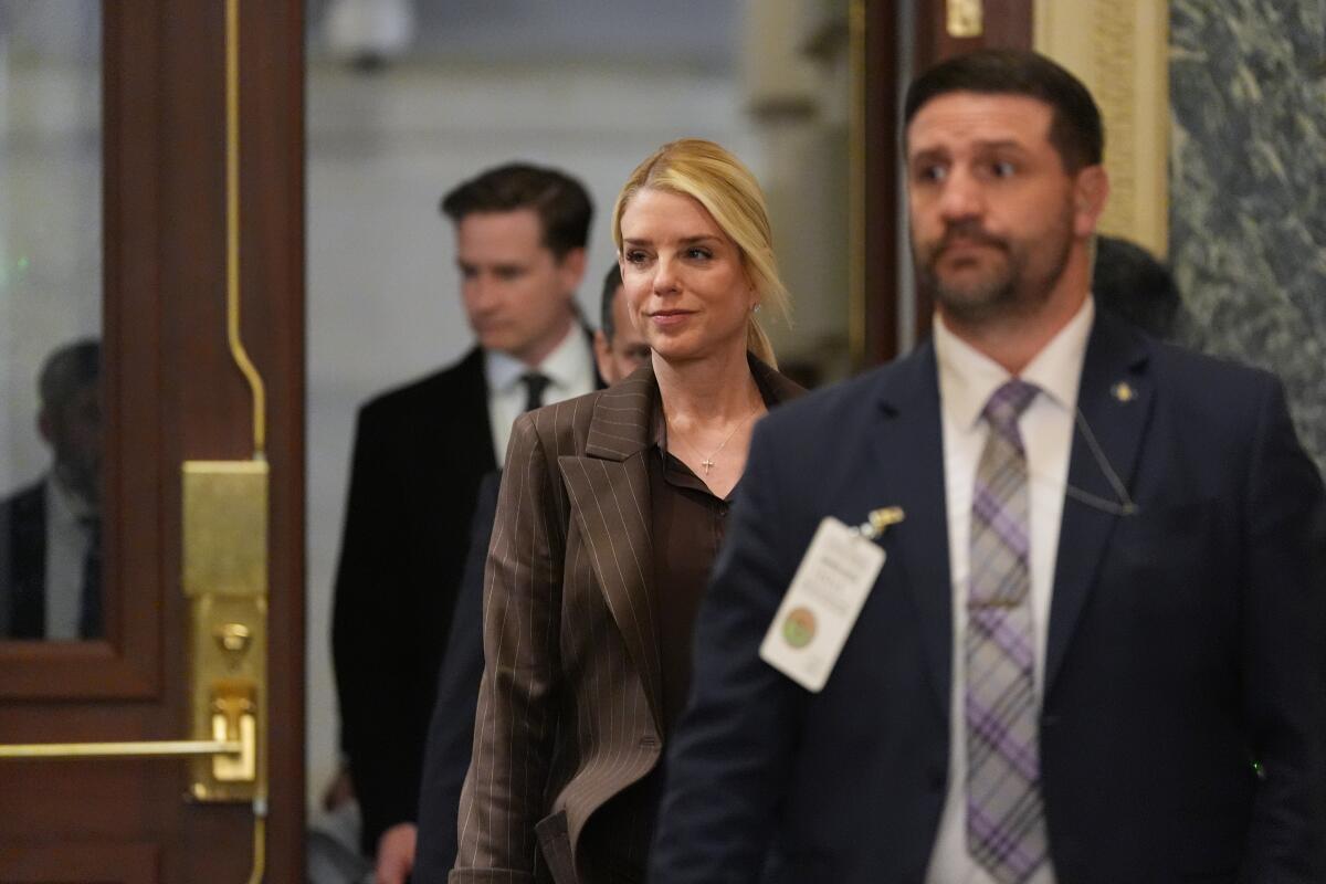 Attorney General Pam Bondi arrives at the U.S. Capitol