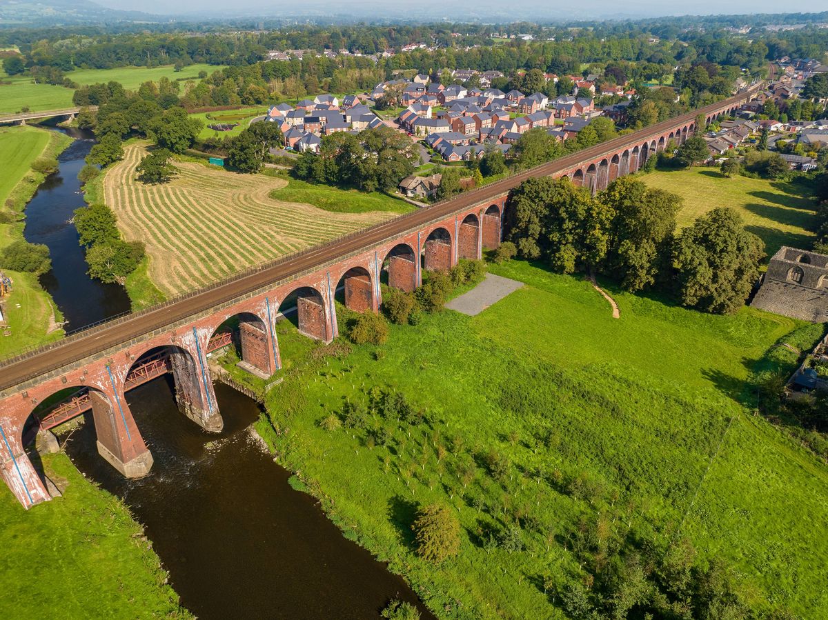 Photo of Whalley Viaduct, also known as Whalley Arches. Build between 1836 to 1850 the 605 meters long bridge is a magnificent superstructure.