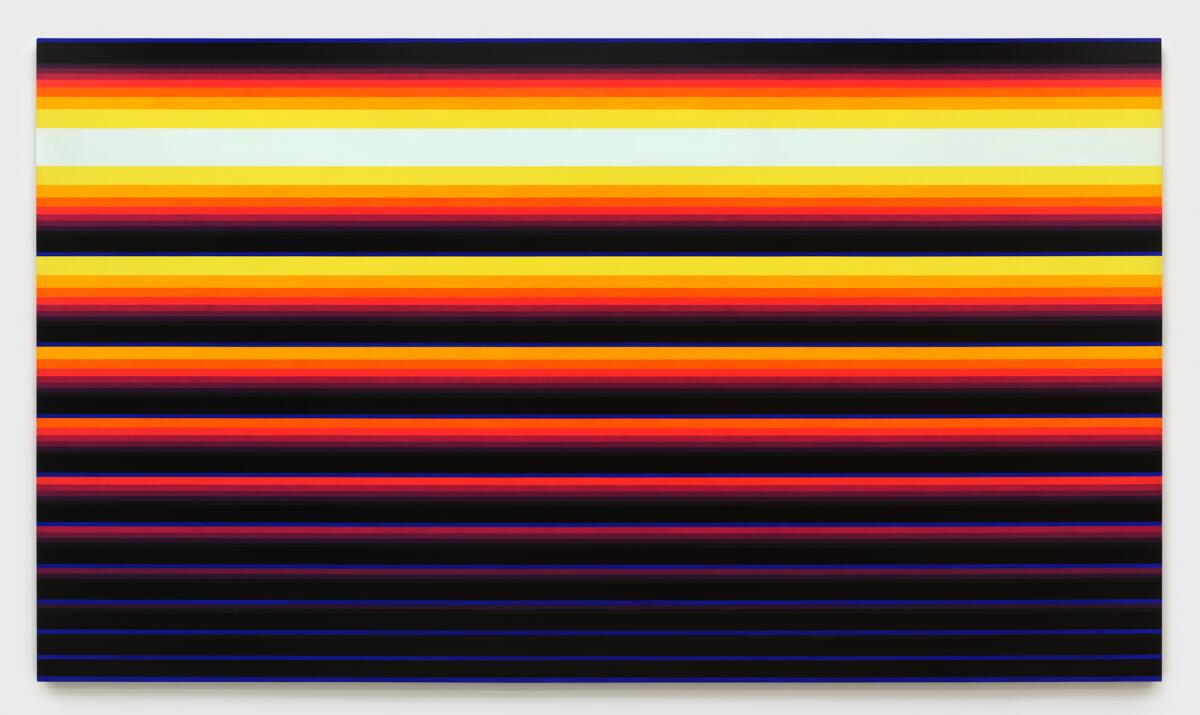 "North Wall" by Norman Zammitt, 1976. Acrylic on canvas. 96 1/4 by 168 1/8 inches.