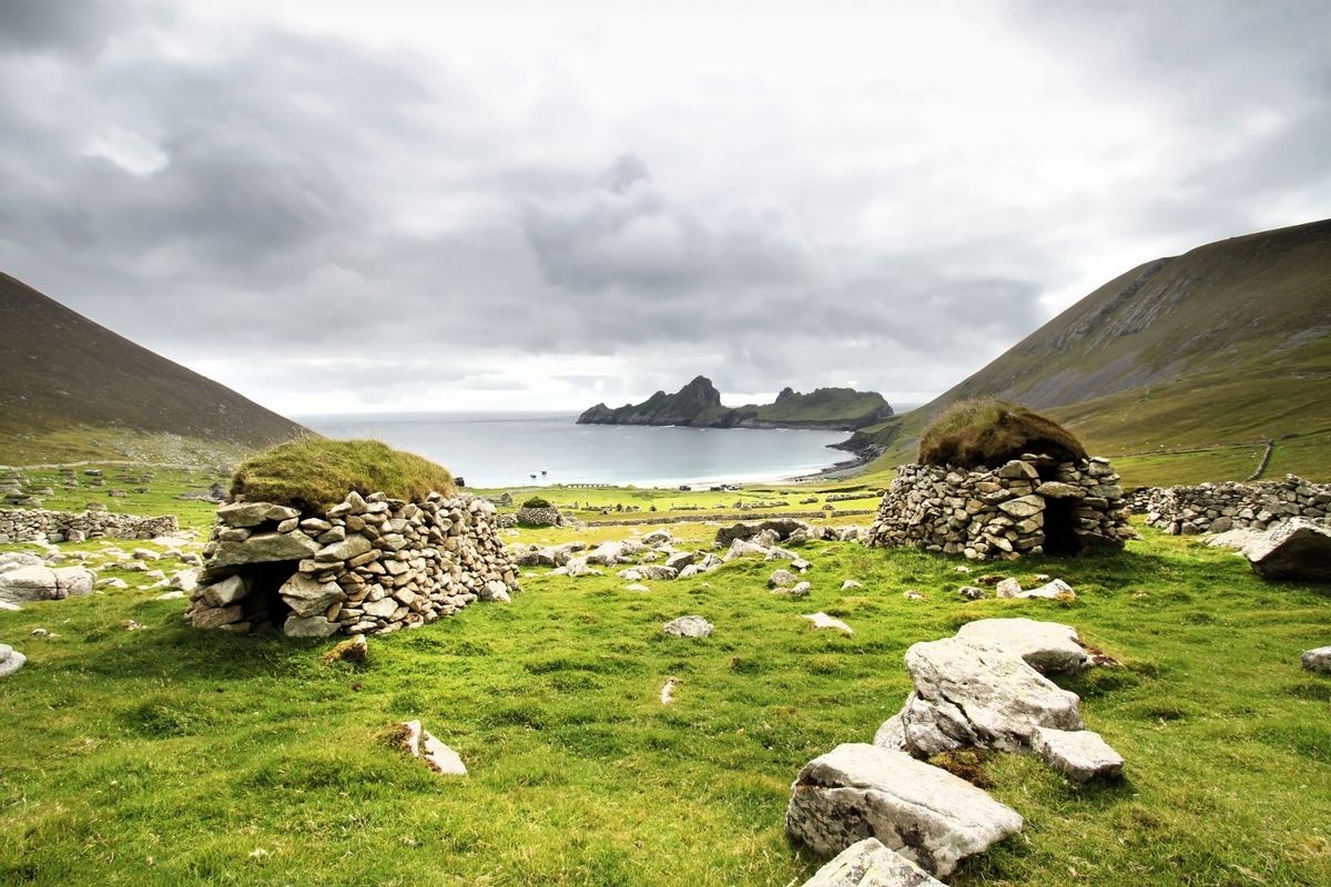 View of Village Bay on Hirta Island in the St Kilda Archipeleago
