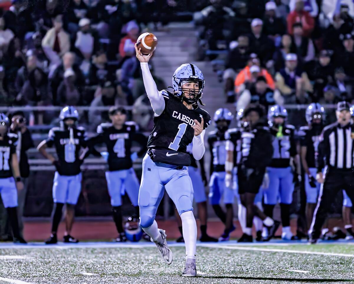 Carson quarterback Chris Fields III, the City Section offensive player of the year, is already preparing for 2026.