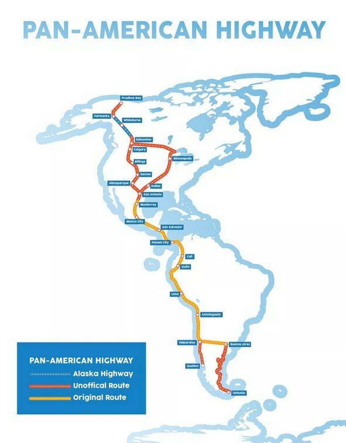 Pan-American Highway map