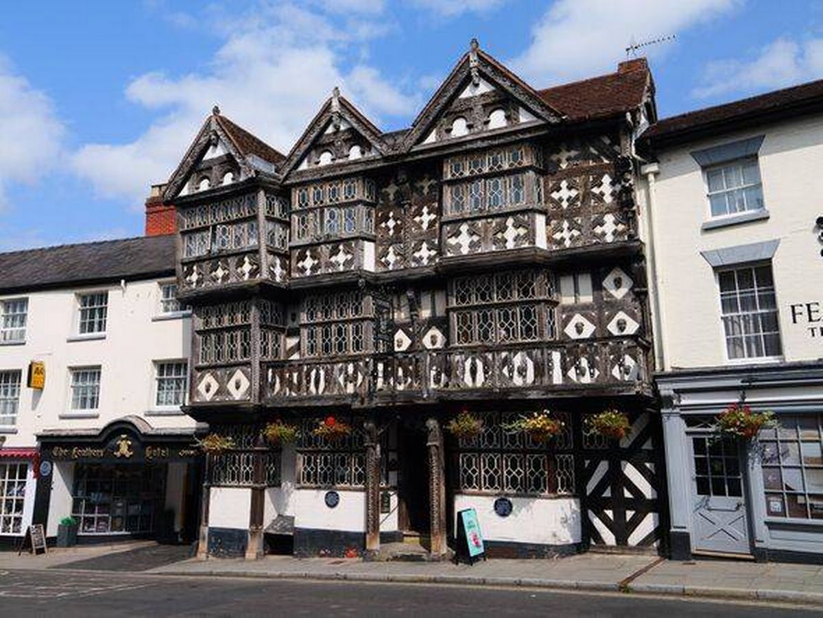 Timber-framed facades in Ludlow