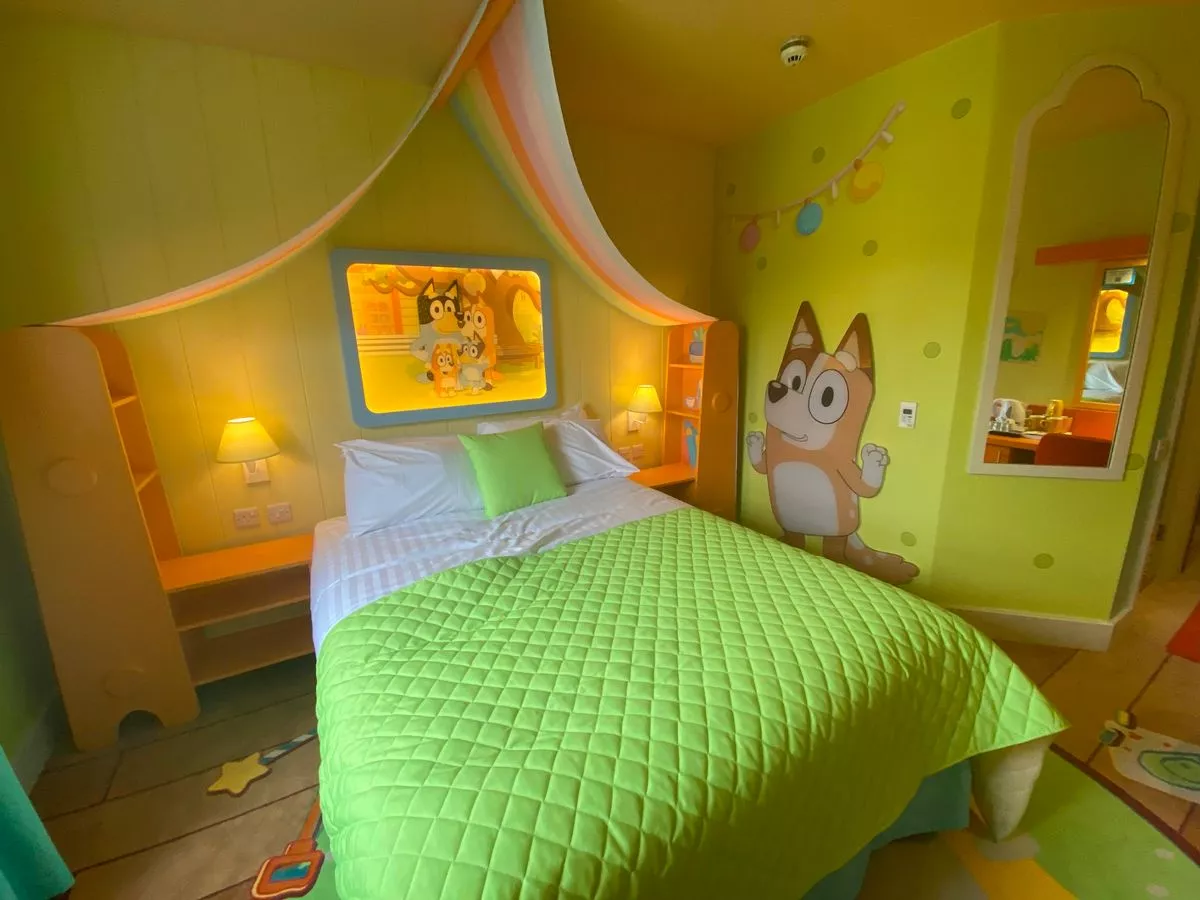 Bluey themed bedrooms at CBeebies Hotel at Alton Towers