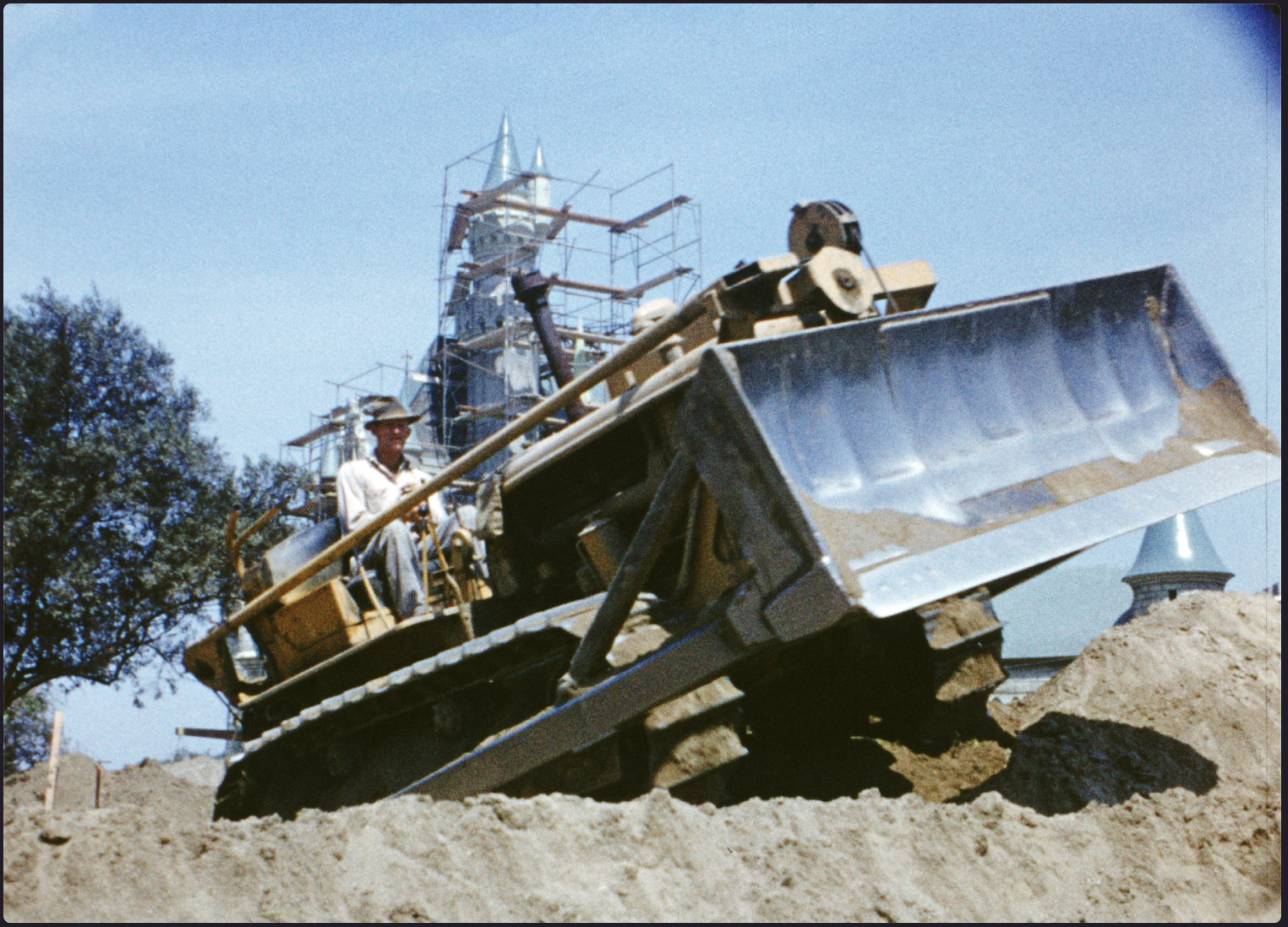 Construction footage of Disneyland.