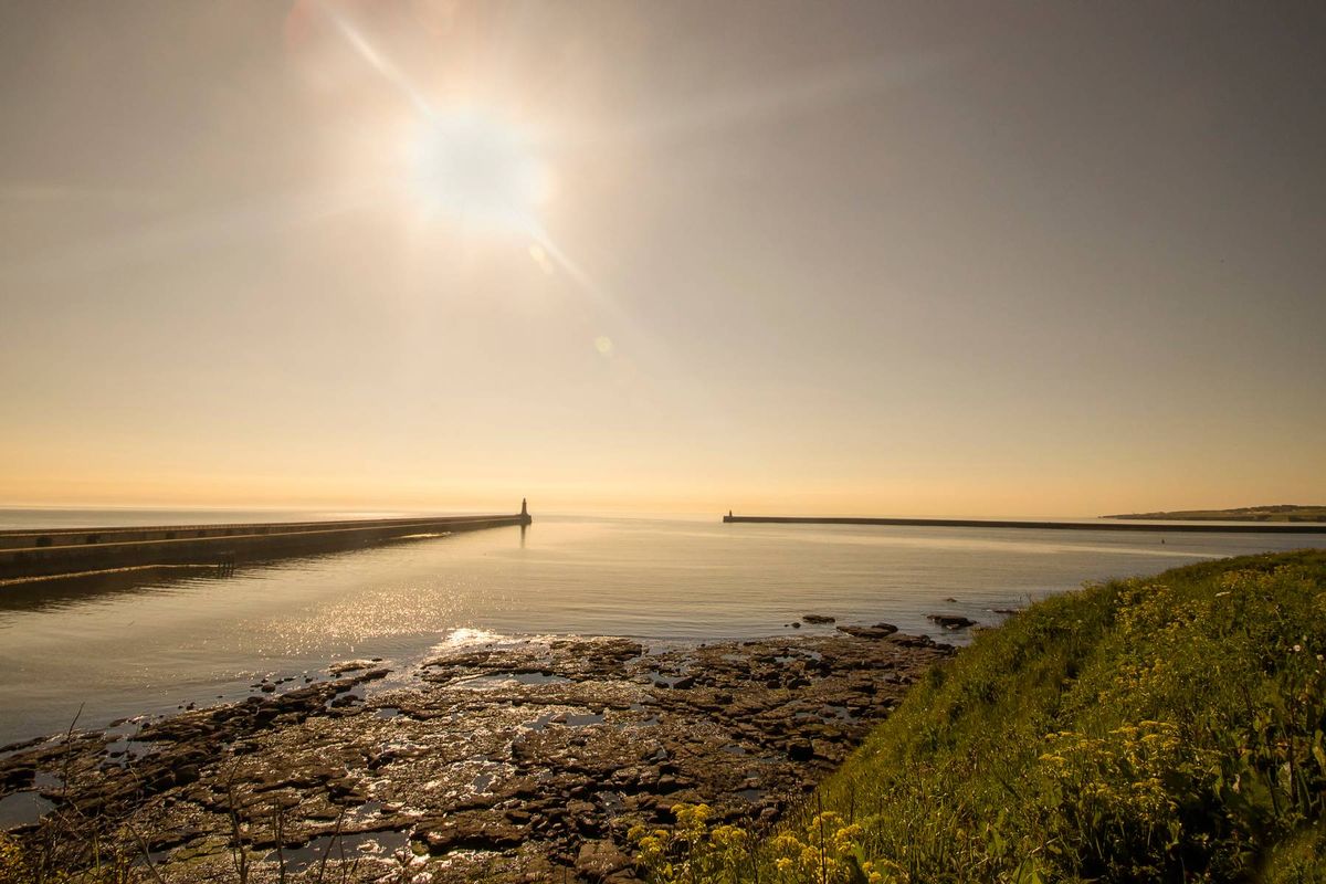 Sunrise over the entrance to Tynemouth Harbour