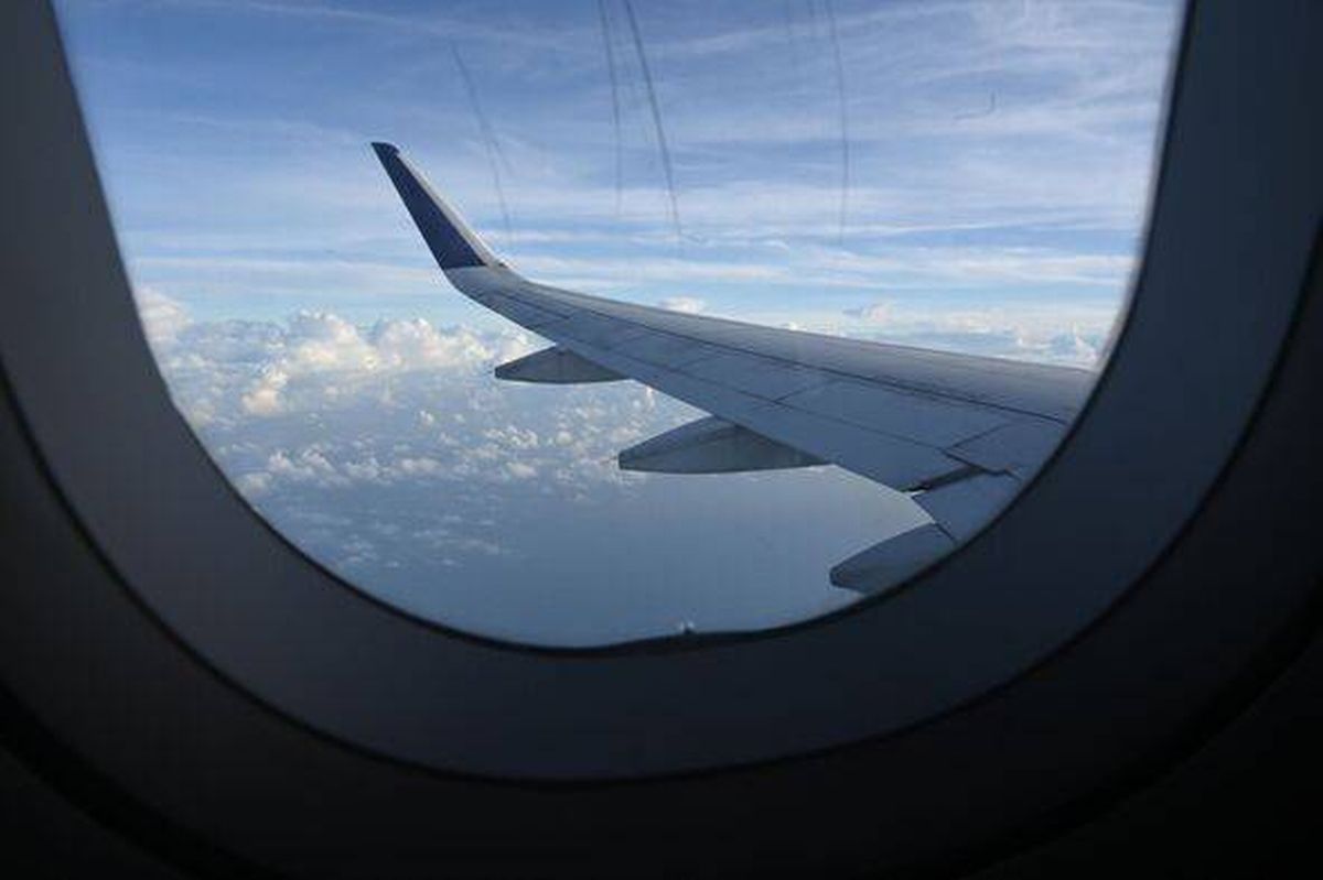 Dirty airplane windows to see clouds when the weather is clear.
