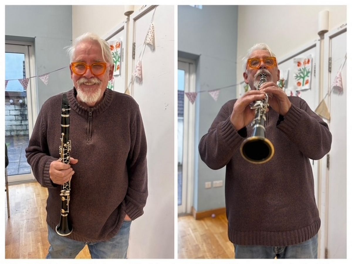Howard with his clarinet