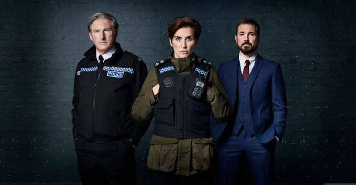 Adrian Dunbar, Martin Compston and Vicky McClure