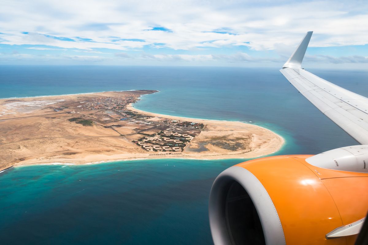 Aerial view of Santa Maria in Sal Island Cape Verde