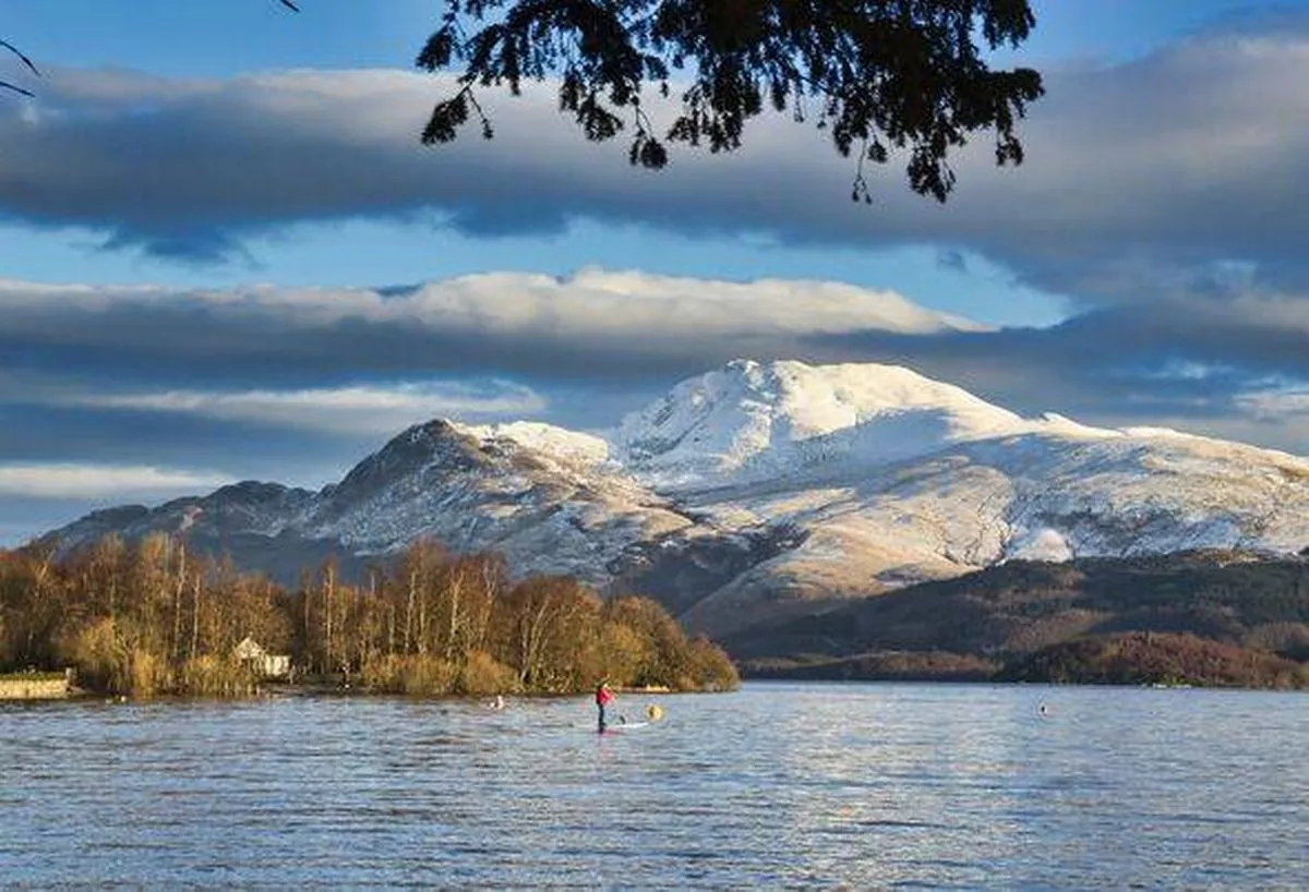 Loch Lomond in winter colours. Luss village, Loch Lomond and Trossachs National Park, Argyll and Bute, Scotland, uk