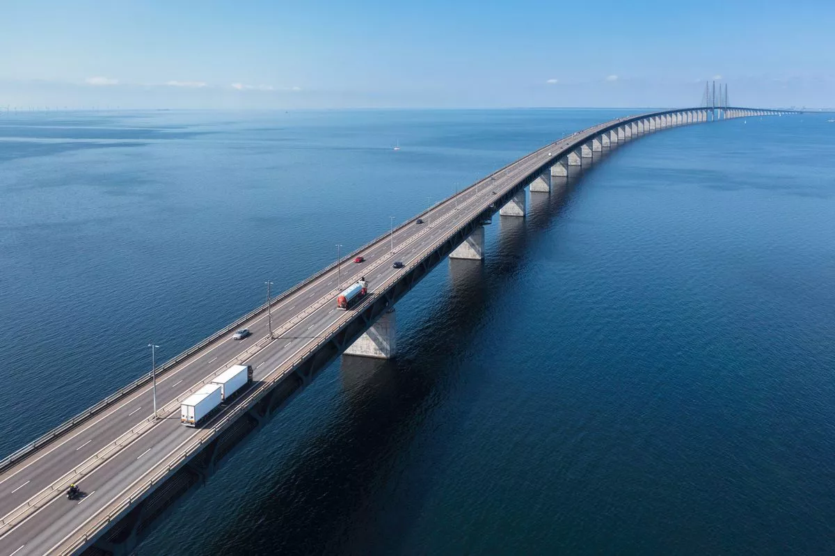 Öresund bridge between Malmö in Sweden and Copenhagen in Denmark.