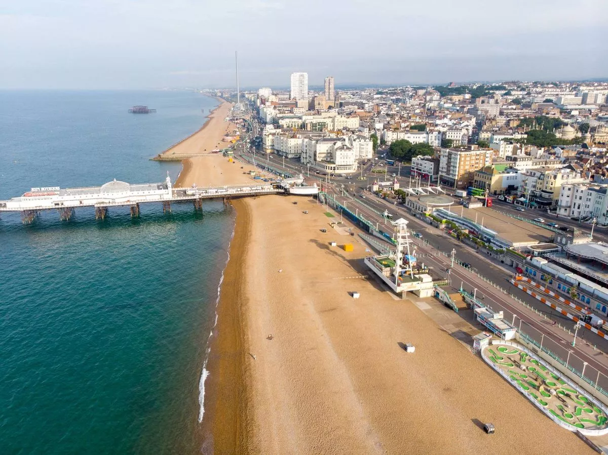 An aerial view of Brighton