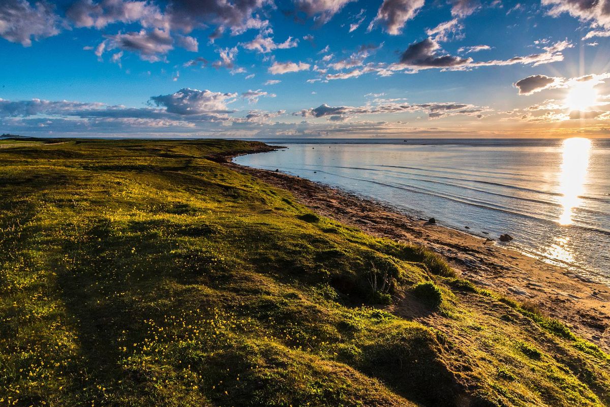 Early summer sunrise at Boulmer, Northumberland.
