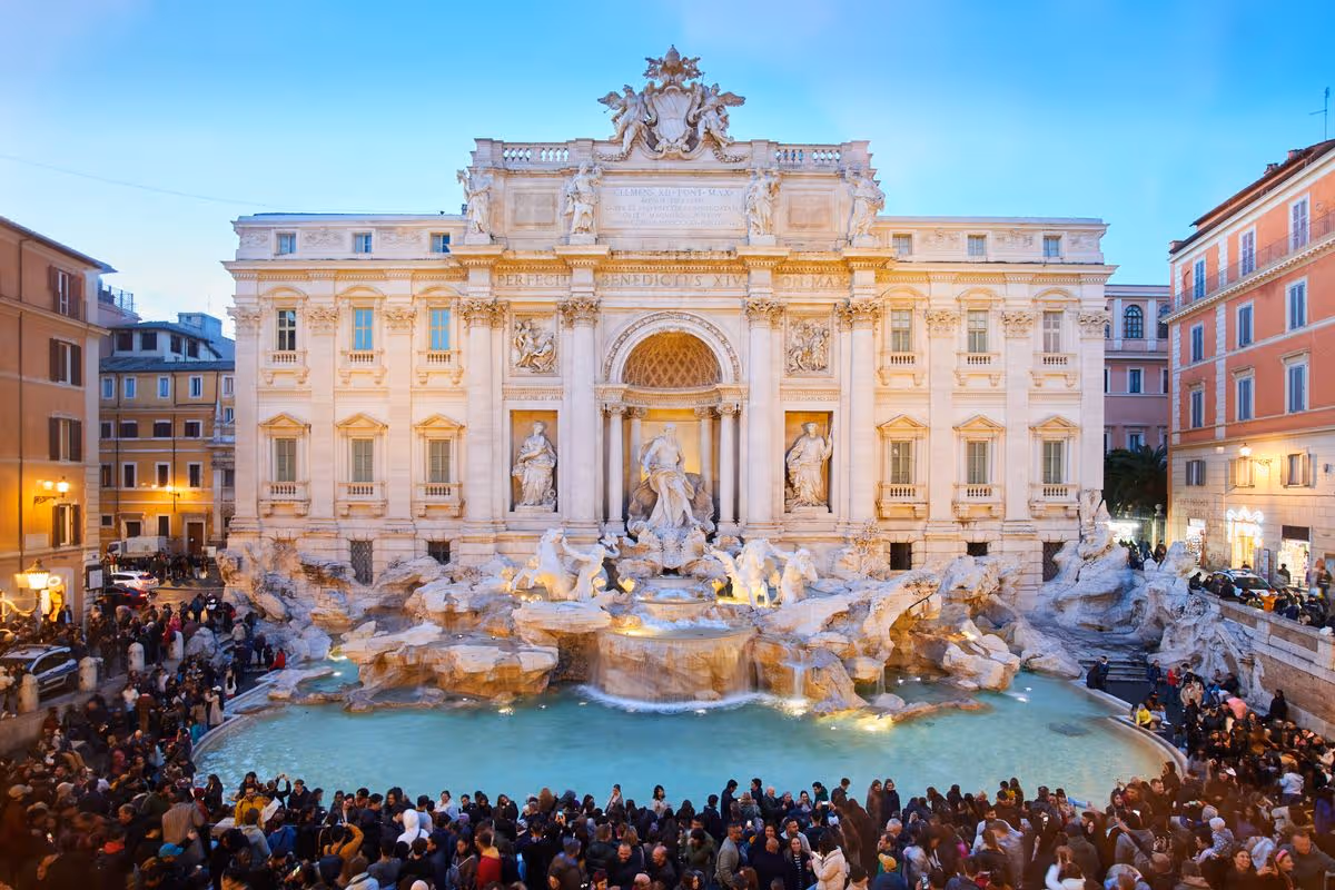 The Trevi fountain in Rome, Italy