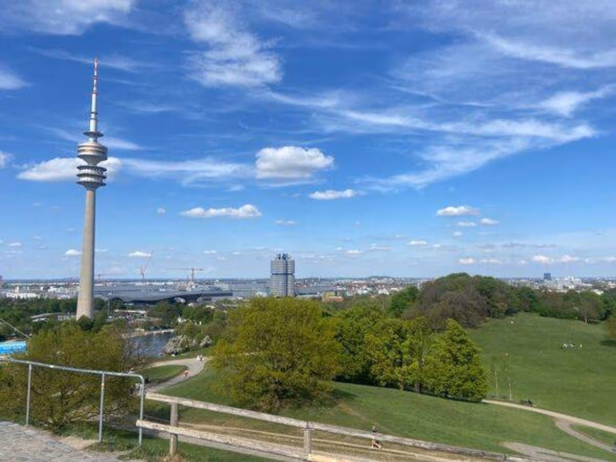 A view of Munich from the top of a hill