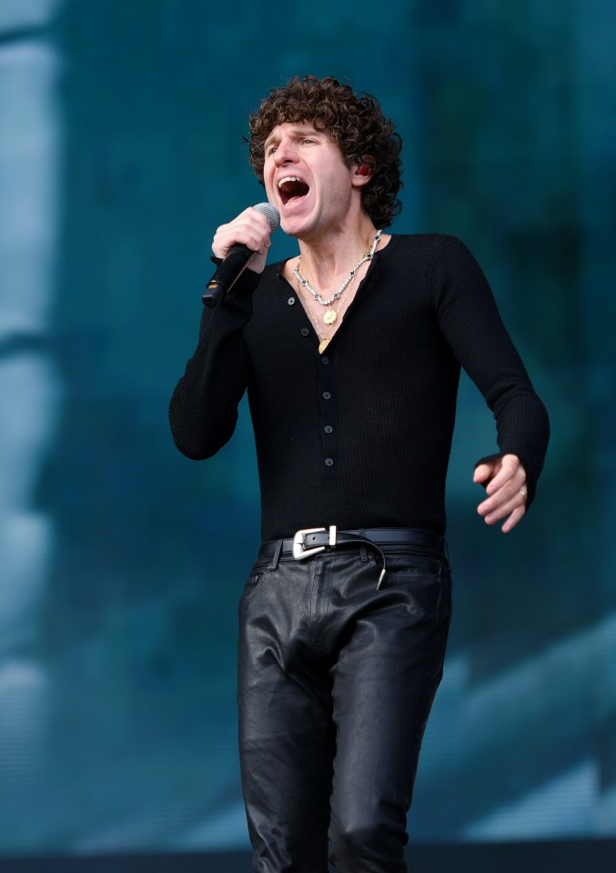 Luke Pritchard of The Kooks performing at Leeds Festival.